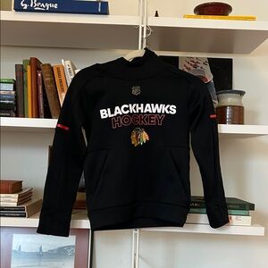 Chicago Blackhawks Youth Small Adidas Black Hoodie Great Condition!